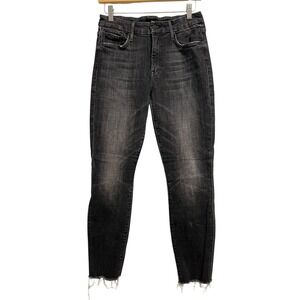 Mother‎ The Looker Ankle Fray Jeans Womens 27 Charcoal Denim Skinny Stargazing